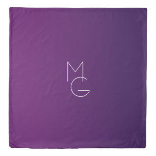Modern 2 Initials   Deep Purple Subtle Ombre Duvet Cover