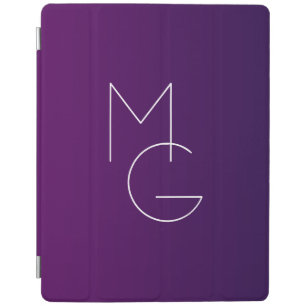 Modern 2 Initials Deep Purple Subtle Ombre iPad Smart Cover