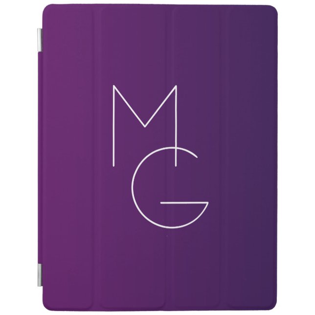 Modern 2 Initials | Deep Purple Subtle Ombre iPad Smart Cover (Front)