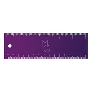 Modern 2 Initials Deep Purple Subtle Ombre Ruler