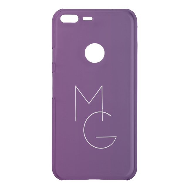 Modern 2 Initials | Deep Purple Subtle Ombre Uncommon Google Pixel XL Case (Back)
