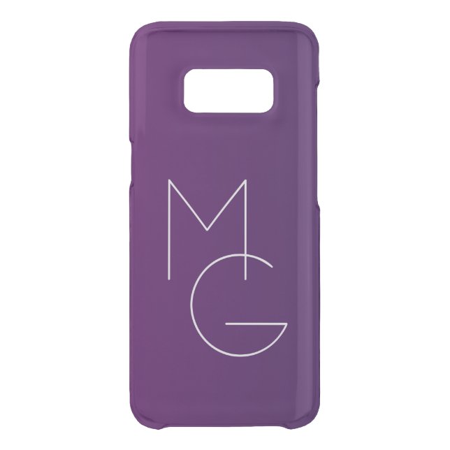 Modern 2 Initials | Deep Purple Subtle Ombre Uncommon Samsung Galaxy Case (Back)