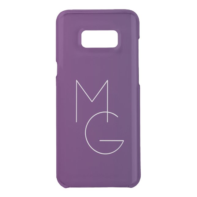 Modern 2 Initials | Deep Purple Subtle Ombre Uncommon Samsung Galaxy Case (Back)