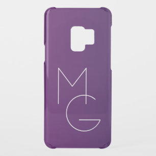 Modern 2 Initials Deep Purple Subtle Ombre Uncommon Samsung Galaxy S9 Case