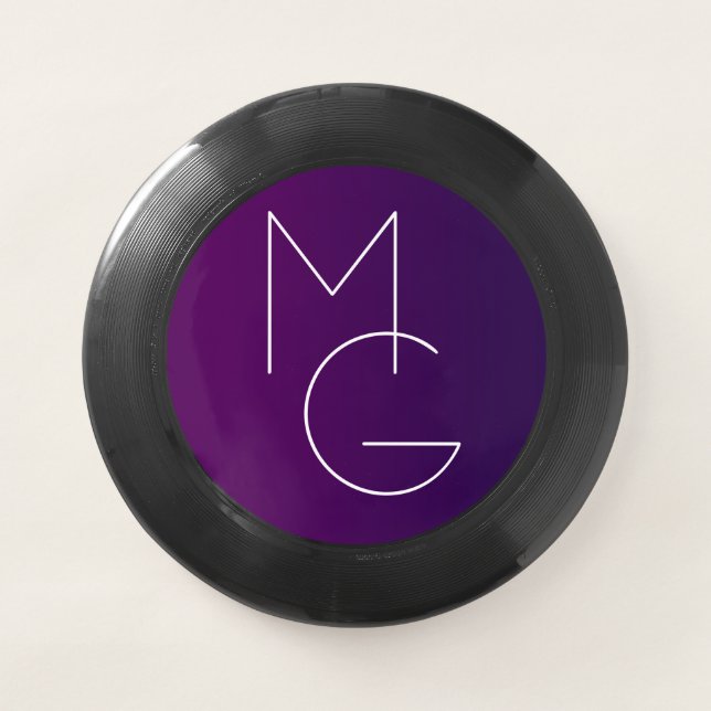 Modern 2 Initials | Deep Purple Subtle Ombre Wham-O Frisbee (Front)