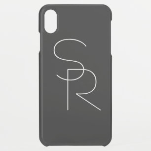 Modern 2 Overlapping Initials Black iPhone XS Max Case