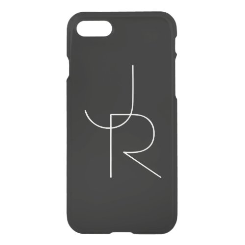 Modern 2 Overlapping Initials  Black iPhone SE87 Case