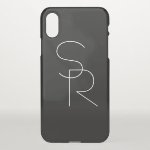 Modern 2 Overlapping Initials Black iPhone XS Case
