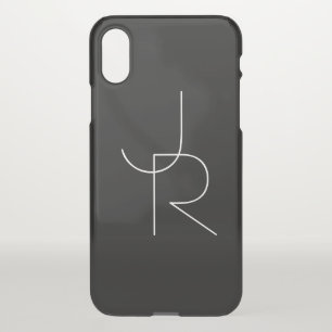 Modern 2 Overlapping Initials Black iPhone X Case