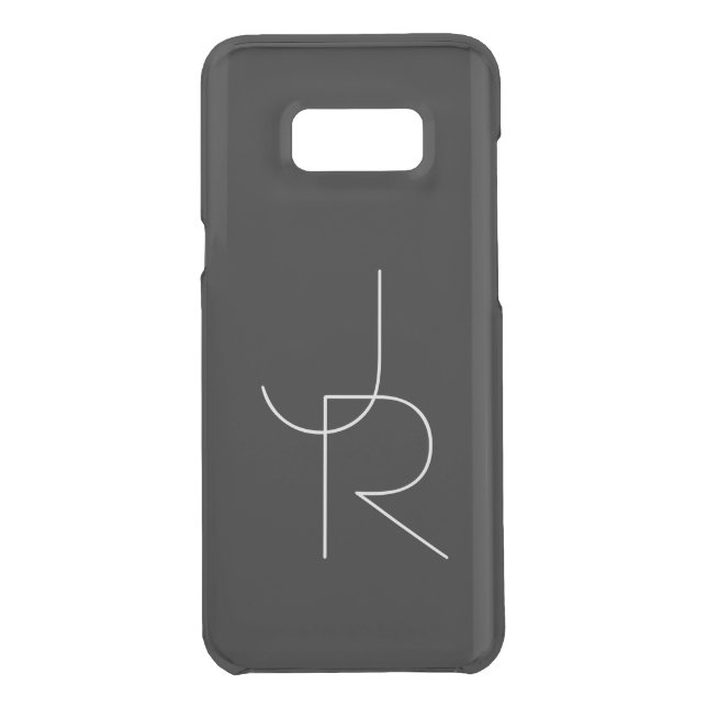 Modern 2 Overlapping Initials | Black Uncommon Samsung Galaxy Case (Back)