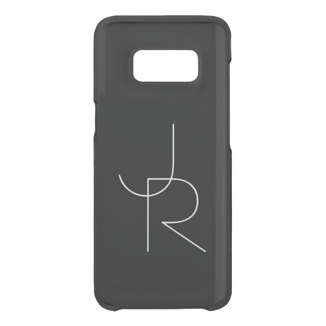 Modern 2 Overlapping Initials | Black Uncommon Samsung Galaxy Case (Back)