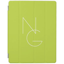 Modern 2 Overlapping Initials | Lime Green iPad Smart Cover