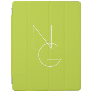 Modern 2 Overlapping Initials | Lime Green iPad Smart Cover