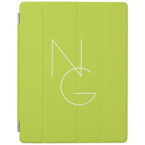 Modern 2 Overlapping Initials  Lime Green iPad Smart Cover