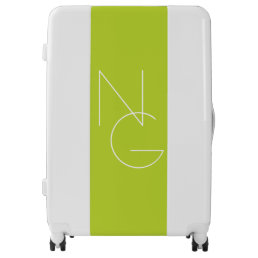 Modern 2 Overlapping Initials | Lime Green Luggage