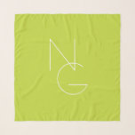 Modern 2 Overlapping Initials | Lime Green Scarf<br><div class="desc">Modern overlapping initials.</div>