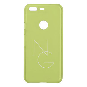 Modern 2 Overlapping Initials   Lime Green Uncommon Google Pixel Case