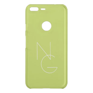 Modern 2 Overlapping Initials   Lime Green Uncommon Google Pixel XL Case