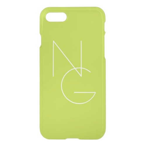 Modern 2 Overlapping Initials  Lime Green iPhone SE87 Case
