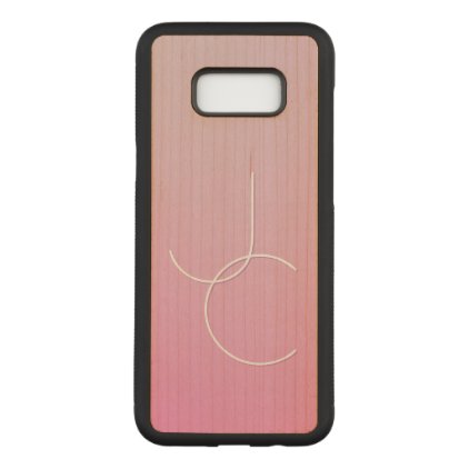 Modern 2 Overlapping Initials | Pink Ombre Carved Samsung Galaxy S8+ Case