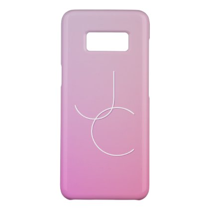 Modern 2 Overlapping Initials | Pink Ombre Case-Mate Samsung Galaxy S8 Case