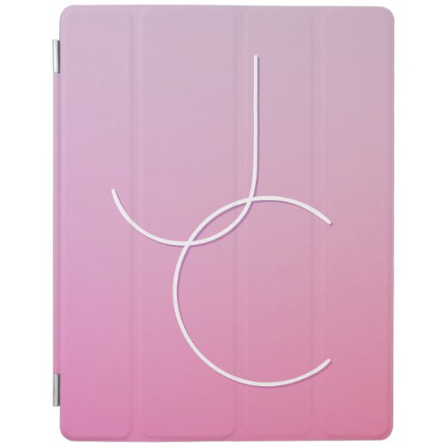 Modern 2 Overlapping Initials  Pink Ombre iPad Smart Cover