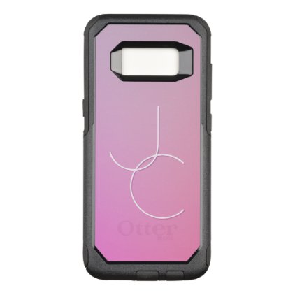 Modern 2 Overlapping Initials | Pink Ombre OtterBox Commuter Samsung Galaxy S8 Case