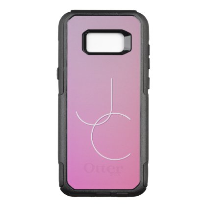 Modern 2 Overlapping Initials | Pink Ombre OtterBox Commuter Samsung Galaxy S8+ Case