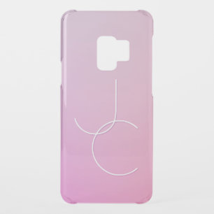 Modern 2 Overlapping Initials Pink Ombre Uncommon Samsung Galaxy S9 Case