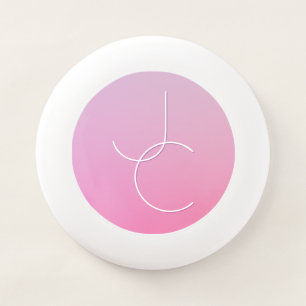 Modern 2 Overlapping Initials Pink Ombre Wham-O Frisbee