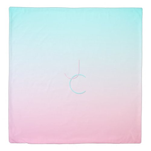 Modern 2 Overlapping Initials | Turquoise Pink