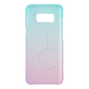 Modern 2 Overlapping Initials   Turquoise Pink Uncommon Samsung Galaxy S8 Case