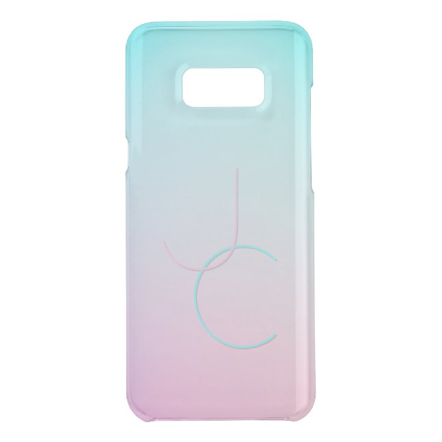 Modern 2 Overlapping Initials | Turquoise Pink Uncommon Samsung Galaxy Case (Back)