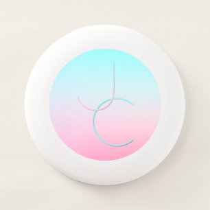 Modern 2 Overlapping Initials Turquoise Pink Wham-O Frisbee
