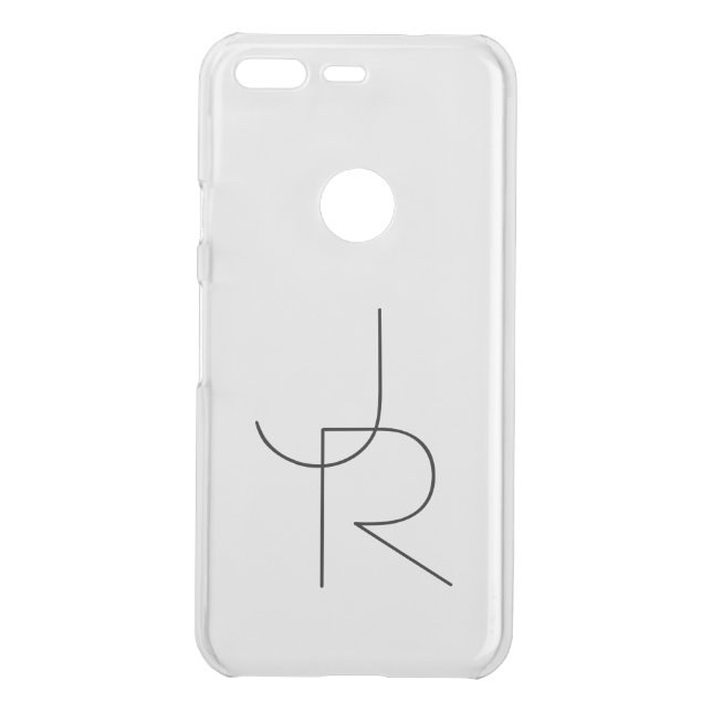 Modern 2 Overlapping Initials Uncommon Google Pixel Case (Back)