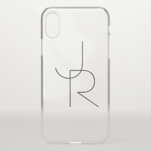Modern 2 Overlapping Initials iPhone X Case