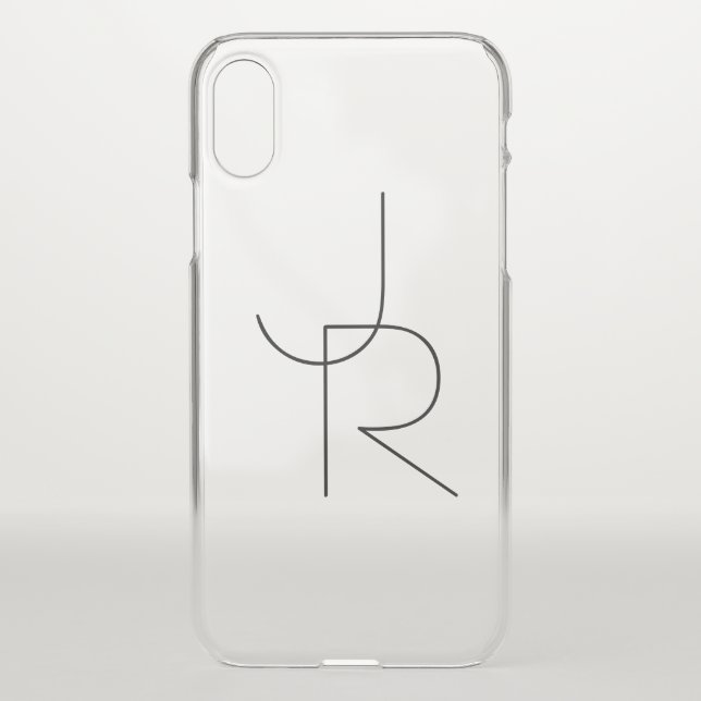 Modern 2 Overlapping Initials Uncommon iPhone Case (Back)