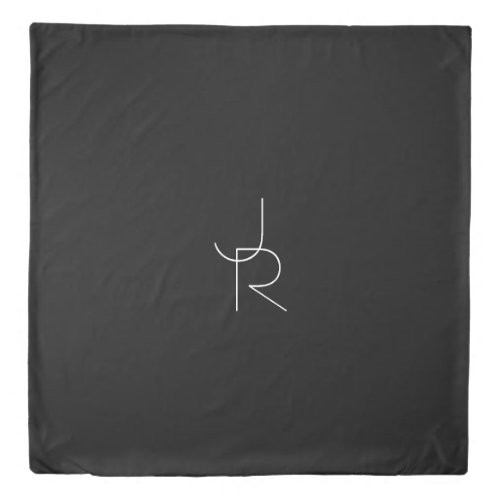 Modern 2 Overlapping Initials | White on Black