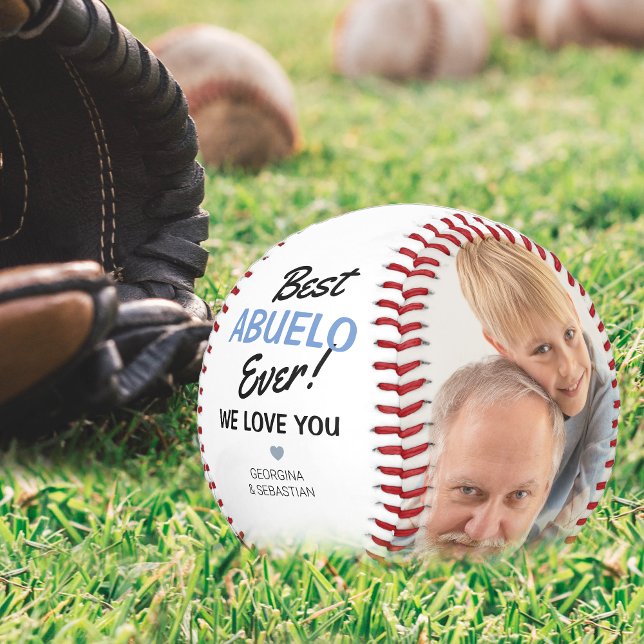 Modern 2 Photo Collage Best Abuelo Ever! Baseball (Creator Uploaded)