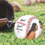 Modern 2 Photo Collage Best Boyfriend Ever! Baseball<br><div class="desc">Looking for a fun unique gift for valentines day, this cool baseball is the perfect keepsake for your boyfriend. The ball features 2 photos and the template message reads 'BEST BOYFRIEND EVER! WE LOVE YOU' and is personalized with your name. All font styles, sizes and colors can be changed by...</div>