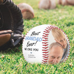 Modern 2 Photo Collage Best Grandad Ever! Baseball<br><div class="desc">Looking for a fun unique gift for fathers day, this cool baseball is the perfect keepsake for your grandfather. The ball features 2 photos and the template message reads 'BEST GRANDAD EVER! WE LOVE YOU' and is personalized with your childrens name. All font styles, sizes and colors can be changed...</div>