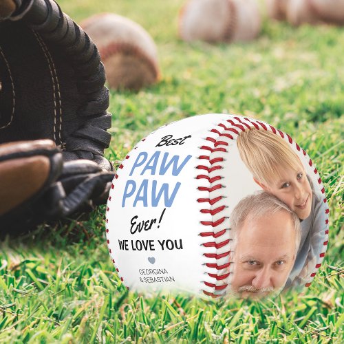 Modern 2 Photo Collage Best Pawpaw Ever Baseball