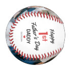 Modern 2 Photo Collage First Fathers Day Baseball