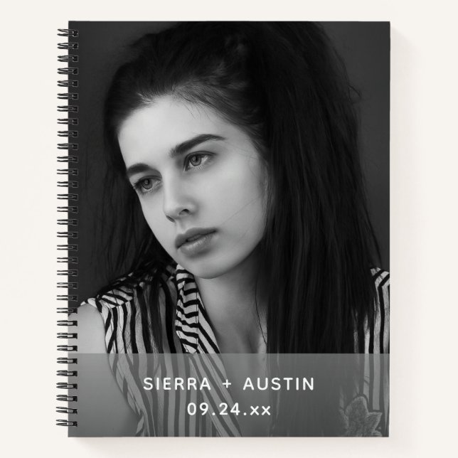 Modern 2 Photo Collage Personalized Notebook (Front)