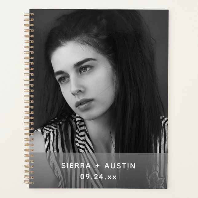 Modern 2 Photo Collage Personalized Planner (Front)
