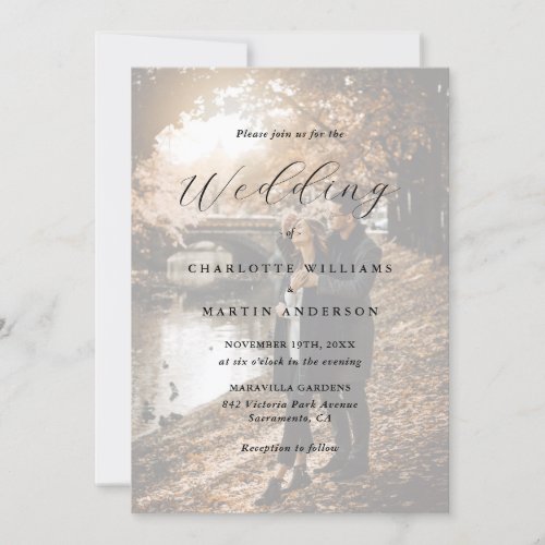 Modern 2 Photo Elegant Script Wedding Invitation