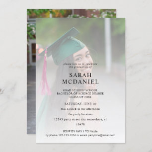 Modern 2 Photo Fade Graduation Party Invitation