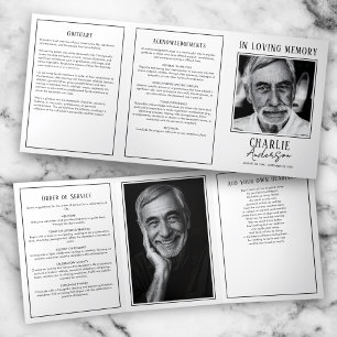 Modern 2-Photo Funeral/Memorial Tri-Fold Program