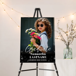 Modern 2 Photo Graduation Senior Photo Grad Invite Foam Board