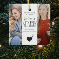 Modern 2 Photo In Loving Memory Christmas Tree